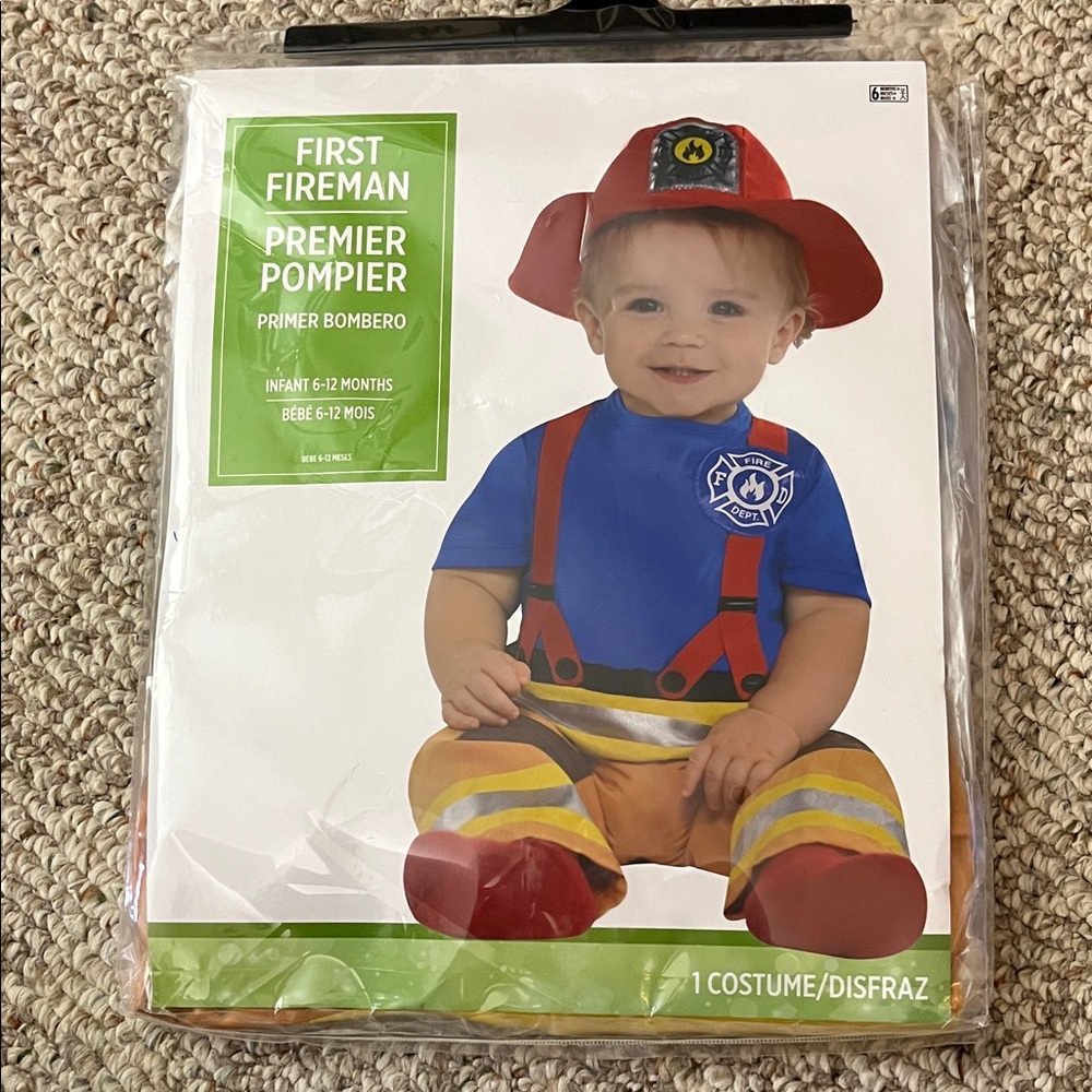 Infant Fireman Costume with Hat